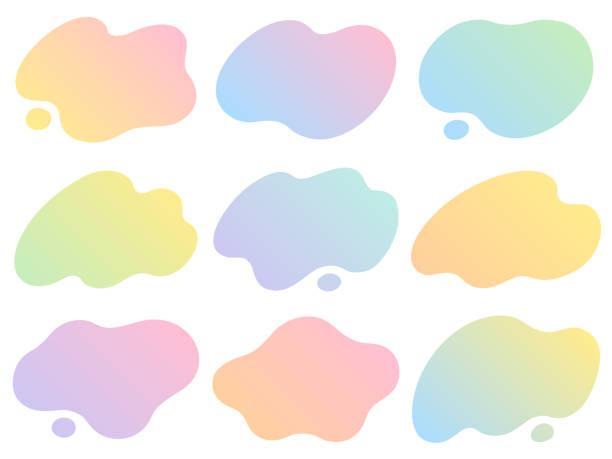 Soft liquid shape frame set with colorful gradation colors