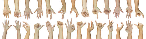istock Set of hand gestures Isolated on white background, Clipping path 2158350346