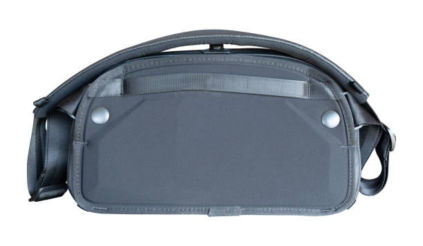 istock Black Shoulder bag for men isolated on white background. clipping path 2158350857