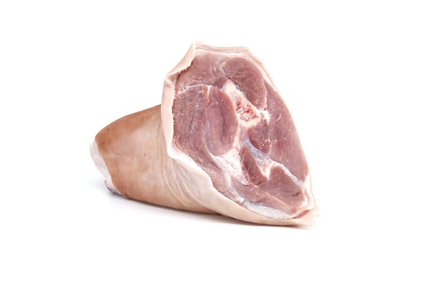 Crispy German Pork Knuckle on White Background