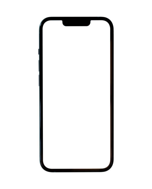 istock Mobile smartphone mockup with blank screen isolated on white background, clipping path. 2158350990