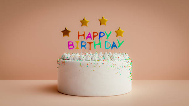 istock happy birthday party cake backgrounds. 3d rendering 2158355579