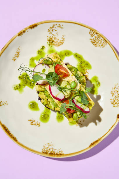 istock Vegan Beetroot Tartare with Avocado on Rustic Plate: Healthy Gourmet Dish 2158358623