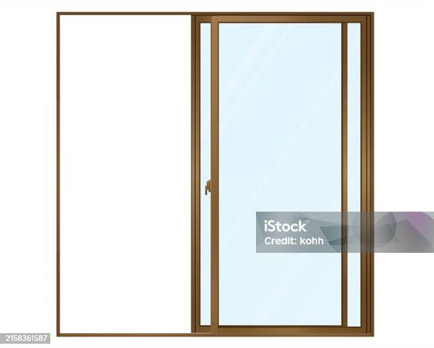Brown Windows Graphics Open Brown Sliding Window B Stock Illustration - Download Image Now ...