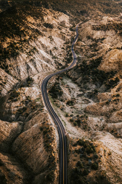 istock Drone shot of a scenic route in Utah 2158361598