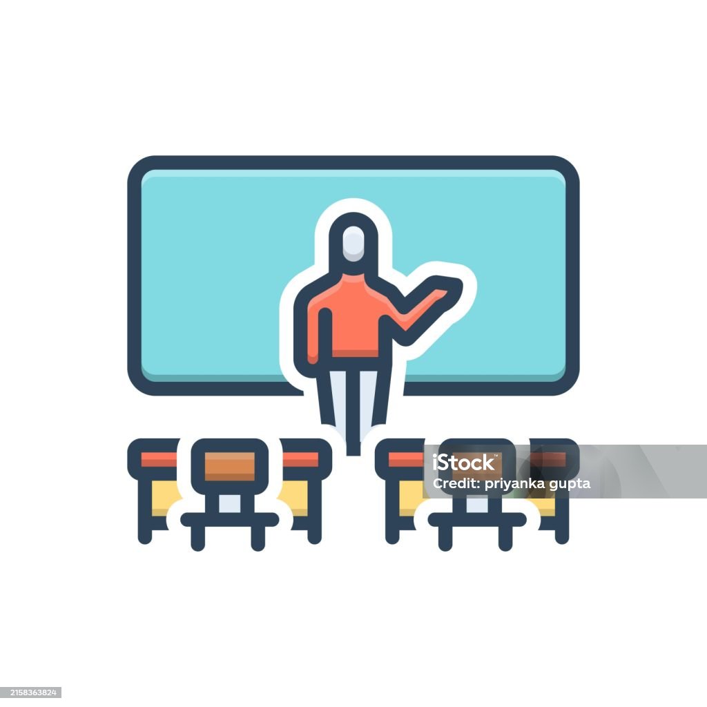 Teaching Hall Icon Teaching Classroom Stock Illustration - Download Image Now - Classroom ...