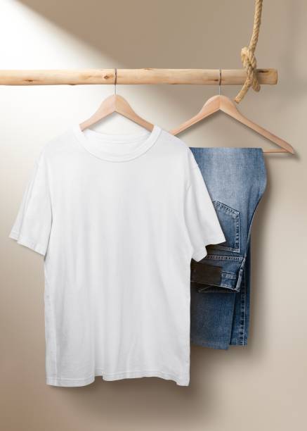 istock White t-shirt, simple apparel in unisex design with blank space 2158371738