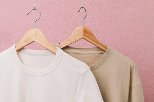 istock Cream t-shirt, simple apparel in unisex design with blank space 2158371768