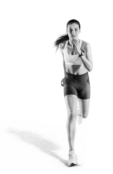Sports transparent background. Runner on the start. Isolated scene.