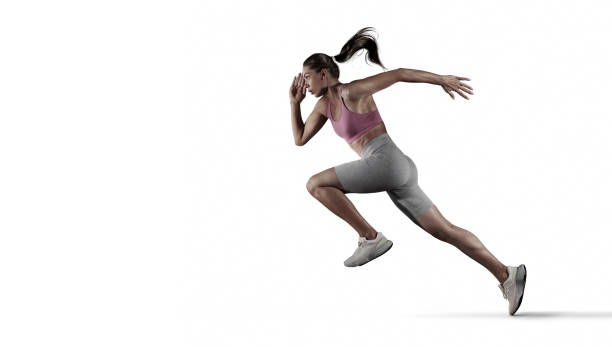 istock Sports transparent background. Runner on the start. Isolated scene. 2158372866