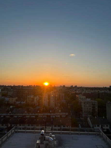 istock Sun is setting in New York City 2158373413