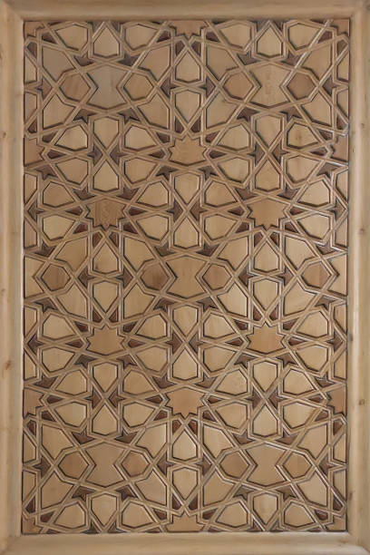 istock A wooden texture with the traditional design 2158374309