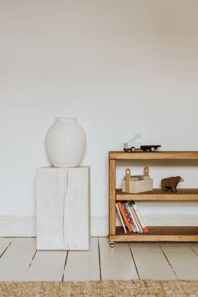 istock Scandinavian interior kids playroom, with eco home decor 2158375027