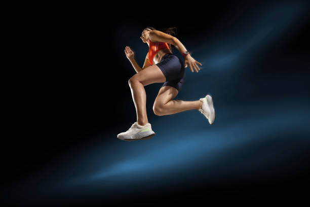 istock Sports transparent background. Runner on the start. Isolated scene. 2158378779