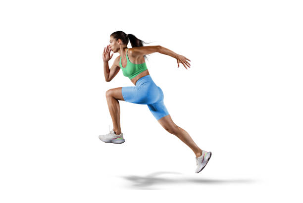 istock Sports transparent background. Runner on the start. Isolated scene. 2158378930