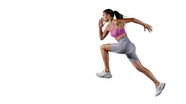 istock Sports transparent background. Runner on the start. Isolated scene. 2158378933