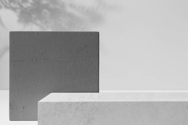 istock Abstract background with gray geometric 3d podiums 2158380062