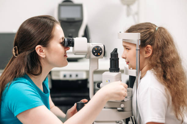 istock In a modern ophthalmology clinic, a small patient undergoes vision diagnostics. In the interior of a modern clinic. The concept of vision correction and diagnostics at an early age. 2158381063