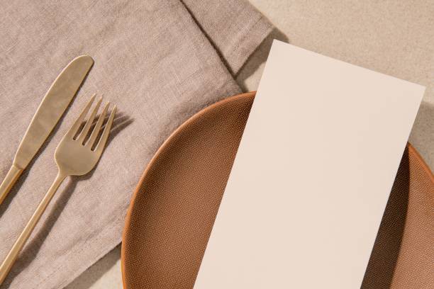 istock Beige menu card, restaurant business branding with design space 2158381850