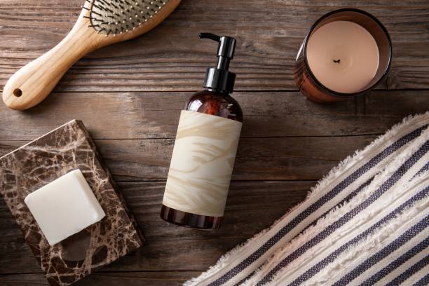 istock Cosmetic pump bottle label, beauty product with design space 2158381899