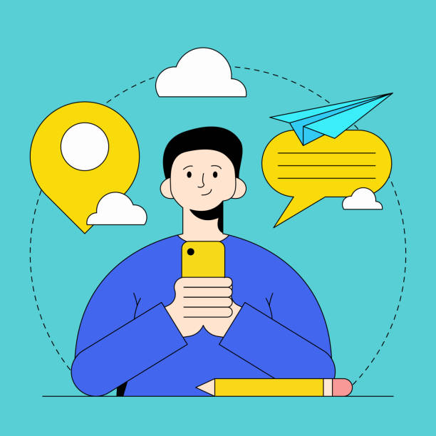 istock Contact Us via Email, Phone, or Office Location Vector Illustration – Business Communication Channels for Customer and Client Interaction 2158383554