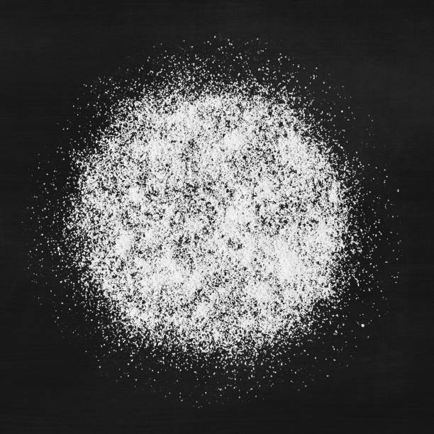 White powder texture badge, black background design