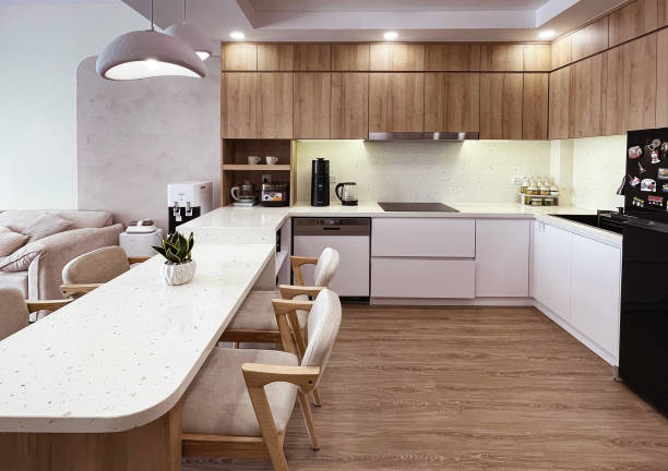 istock Dining room with minimalist style with gentle colors 2158387348