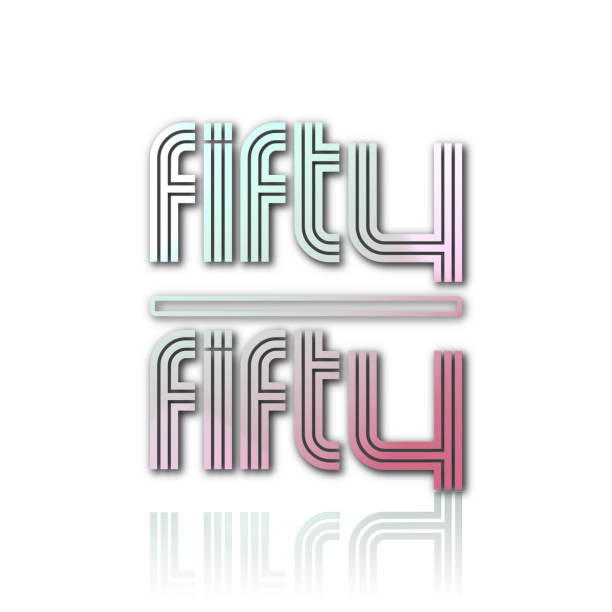 Word FIFTY-FIFTY with colorful gradient background