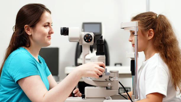 istock A little patient undergoes an eye test by a professional optometrist using modern diagnostic equipment in an ophthalmology clinic. 2158392848