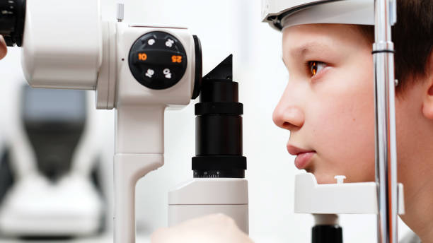 istock A little patient undergoes an eye test by a professional optometrist using modern diagnostic equipment in an ophthalmology clinic. 2158392950