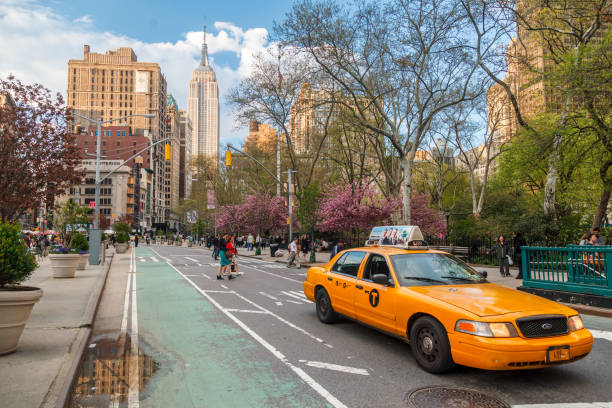 Yellow Taxi in the Empire State Building Manhattan New York City