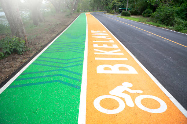 istock Bicycle symbol on public roads. 2158399134