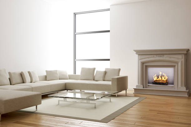 istock Large luxury modern bright interiors Living room mockup illustration 3D rendering image 2158400595