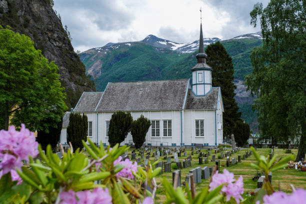 istock Tranquil Church in Norways Mountain Valley, Valldal Norway 2158408526