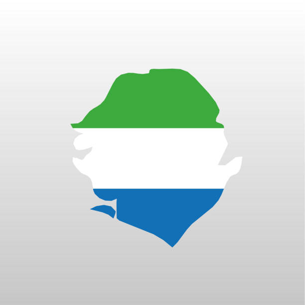 istock Sierra Leone national flag in country map silhouette 2158413870
