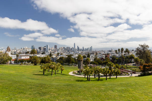istock Green park with San Francisco skyline 2158430993
