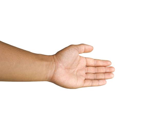 istock The man's hands open and stretched forward as if to help. Or doing handshake or about to grab with business concept isolated on white background. 2158431024