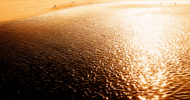 Dazzling reflection of the sun on water surface.