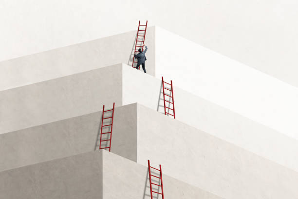 istock Businessman Searching For Higher Level 2158432673