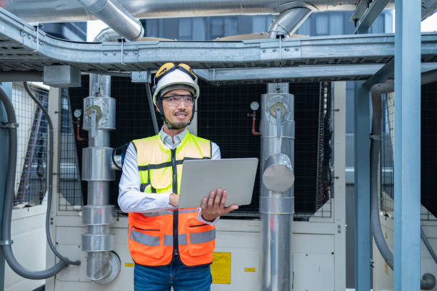 Engineer Conducting Inspection in Industrial Plant
