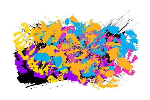 istock Colorful abstract grunge artistic brush stroke banner. Brush stroke texture explosion 2158438318