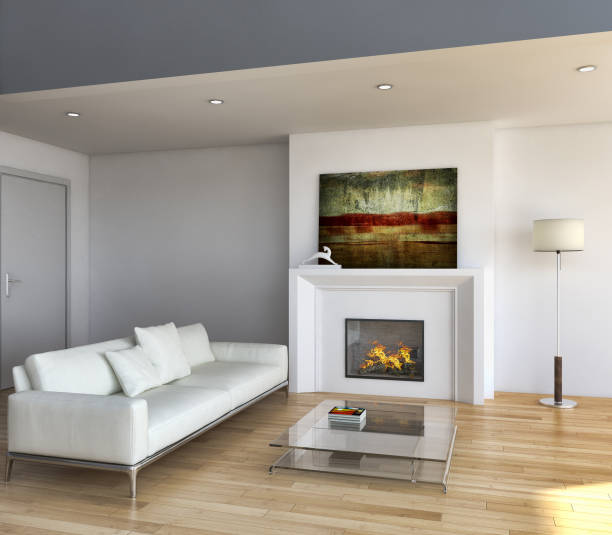 istock Large luxury modern bright interiors Living room mockup illustration 3D rendering image 2158440480