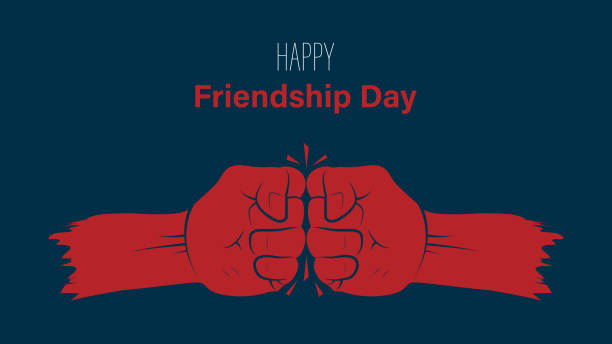 Happy Friendship Day design. Fist bump vector illustration Happy Friendship Day design. Fist bump vector illustration Friendship Day 2024 stock illustrations