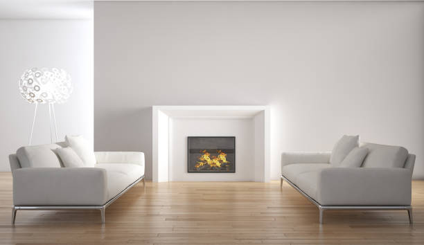 istock Large luxury modern bright interiors Living room mockup illustration 3D rendering image 2158445081