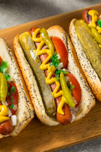 istock Chicago Style Hot Dogs 2158450421