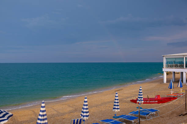 istock Sea beach in low season 2158455205