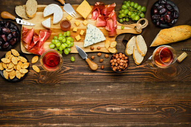 istock Top view of plate with various snacks 2158456238