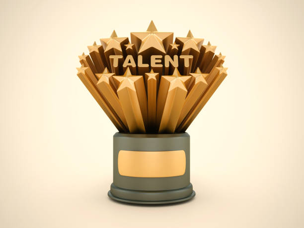 istock Gold Stars with Talent Word on Trophy 2158462762