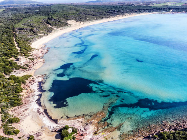 istock Drone view of Porto Ferro shore on a sunny day 2158470655