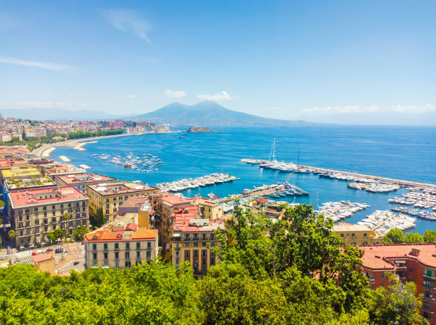 istock Panoramic view of Naples under a blue sky 2158473107